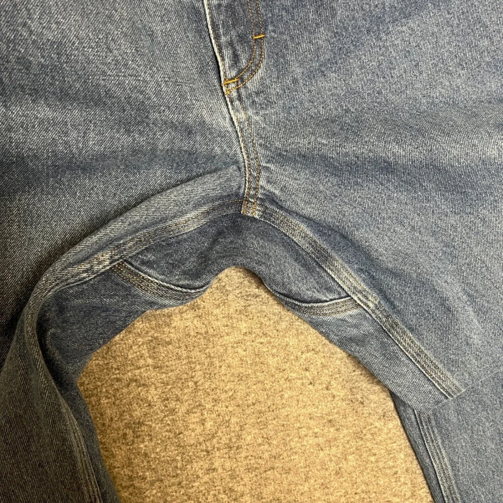 Duluth Trading Co Carpenter Jeans Mens 38x30 Blue Cotton Workwear Utility Denim